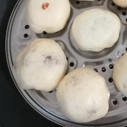 包子機做的豆沙包炸口